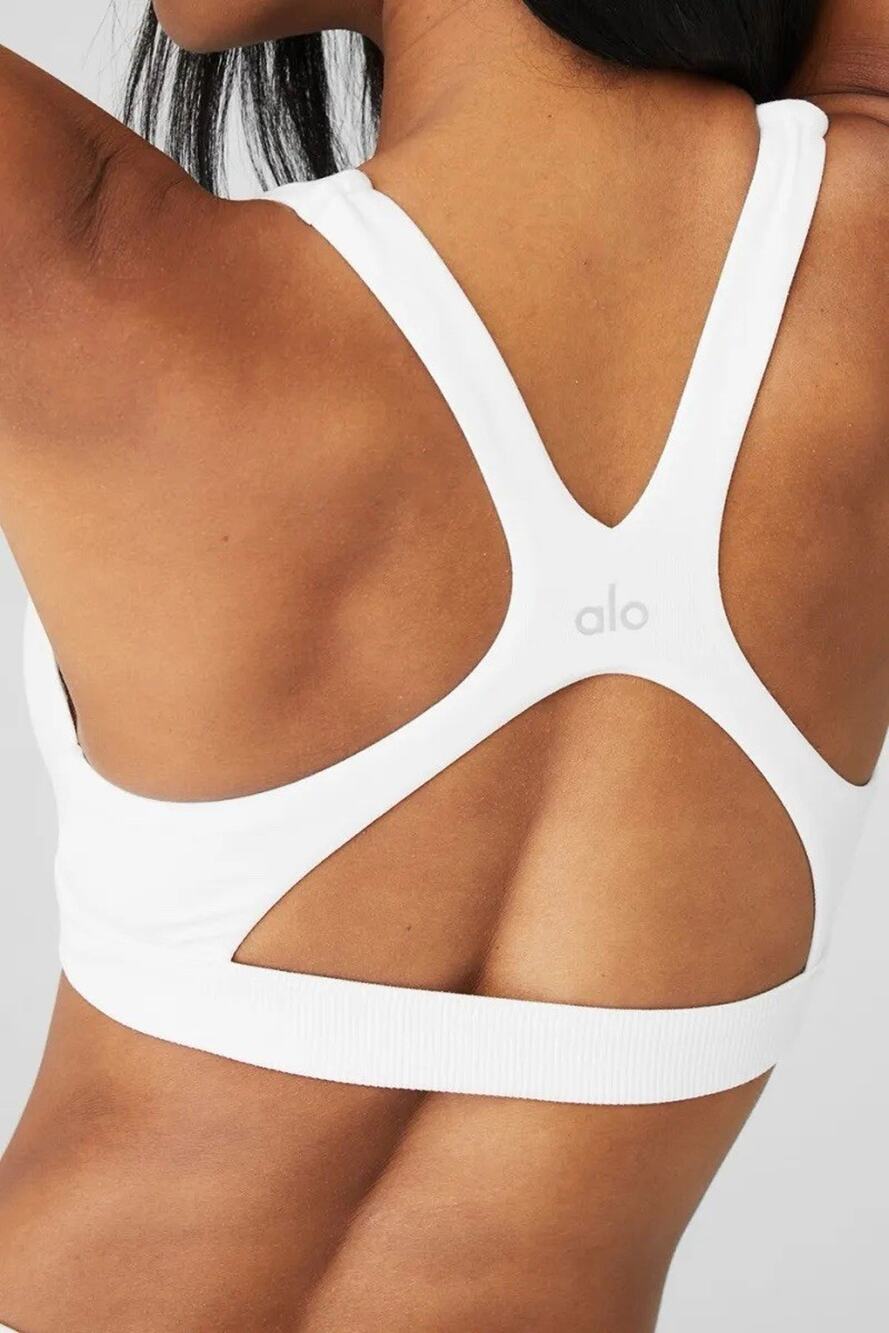 Alo Sports Bra Alosoft White Show Stopper Bra M